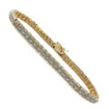 Finesque 18k Gold Overlay Diamond Accent Two-tone Tennis Bracelet