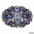 Silvertone Multi-colored Crystal Flourish Pin/ Pendant