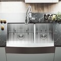 VIGO 36-inch Farmhouse Stainless Steel Kitchen Sink, Two Grids and Two Strainers
