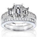 14k Gold 1 7/8ct TDW Diamond 3-stone Bridal Ring Set (H-I, SI1-SI2)