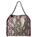 Stella McCartney 'Baby Bella' Grey Python Printed Tote with Pink Trim