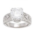 Plutus Sterling Silver Cubic Zirconia Princess Art Deco Vintage Wedding-style Ring