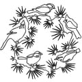 Quilt Stencils By Julie Mullin-Bird Wreath 14"X13"