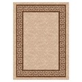 Woven Indoor/ Outdoor Greek Key Beige/ Brown Patio Rug (7'9X11')