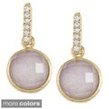 Rivka Friedman Petite Round Gemstone and CZ Earrings
