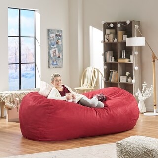 Larson Brown Faux Suede 8-foot Lounger Bean Bag