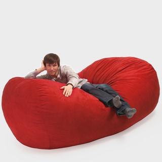 Larson Red Faux Suede 8-foot Lounger Bean Bag