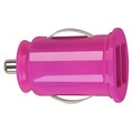 BasAcc Hot Pink Universal Dual USB Mini Car Charger Adapter