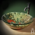 Zen Collection Koi Pond 17-inch Round Glass Vessel Vanity Sink