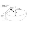 Vitreous China 13-inch Oval Corner Wall Mount Vessel Vanity Sink