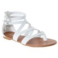 Riverberry Women's 'Laguna' White Lizard-print Gladiator Sandals
