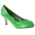 Riverberry Women's 'M2584' Round-toe Mid-heel Green Patent Pumps