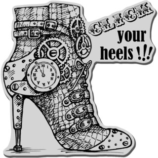 Stampendous Cling Rubber Stamp-Click Heels