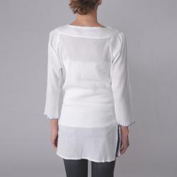 Journee Collection Junior's Floral Embroidered Tunic