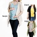 Lilac Clothing's Women's Maternity Classic Elbow-sleeve Open-front Cardigan