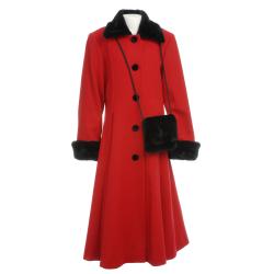 Trilogi Collection Girl's Wool-blend Faux Fur-trimmed Walking Coat