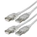 USB 2.0 A-A 10-foot M/ F Extension Cable (Pack of 2)
