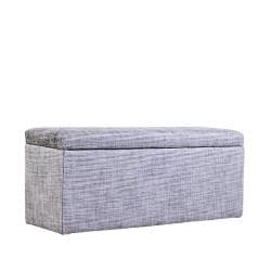 angelo:HOME Kent Silver Grey Wall Hugger Storage Ottoman