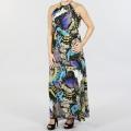 Mlle Gabrielle Women's Printed Halter Maxi Dress