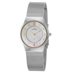 Skagen Women's 'Mesh' Stainless Steel  Crystals Quartz Watch