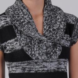 Ci Sono by Adi Junior's Striped Shawl Collar Cable Sweater Tunic
