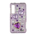 Premium Motorola Droid 3 Purple Heart Rhinestone Case