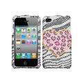 Premium Apple iPhone 4/ 4S Zebra/ Leopard/ Heart Rhinestone Case