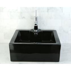 Black Vitreous China Table Mount Bathroom Sink