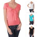 Adi Designs Junior's Ruffled V-neck Short sleeve Top