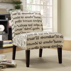 Decor Latin Script Linen Lounger Chair 