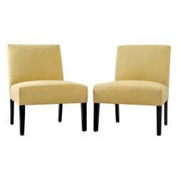 Portfolio Niles Kiwi Green Microfiber Armless Chairs (Set of 2)
