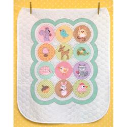 Baby Hugs Happi Woodland Quilt Stamped Cross Stitch Kit