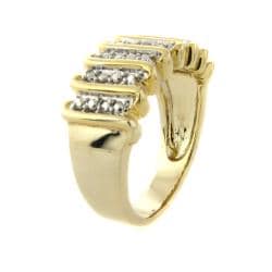 Finesque 14k Gold Overlay Diamond Accent 'S' Design Ring