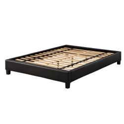 Sarajevo Dark Brown Vinyl Queen Platform Bed