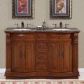 Granite Top 55-inch Double Sink Vanity Cabinet