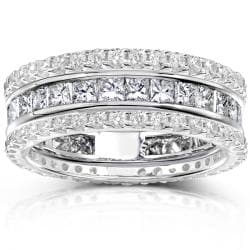 14k Gold 3ct TDW Diamond 3-piece Stackable Eternity Ring Set (H-I, I1-I2)