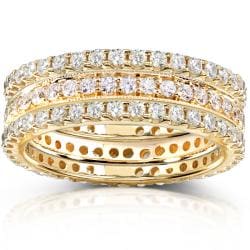 14k Gold 1 1/2ct TDW Diamond 3-piece Stackable Eternity Ring Set (H-I, I1-I2)