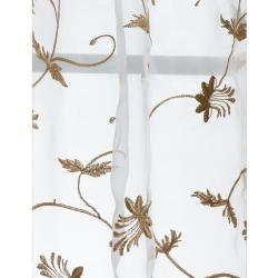 Fiona Floral Off White Embroidered Organza 108-inch Sheer Curtain Panel 