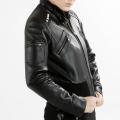 United Face Women's Stud Black Leather Biker Jacket