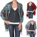 Adi Designs Women's Floral Print Fringed Pashmina Shawl