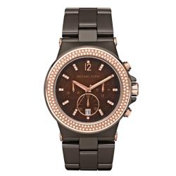 Michael Kors Women's Brown Ceramic Chonograph Watch