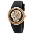 Philip Stein Men's 'Active' Black Rubber Strap Rose Goldtone Watch