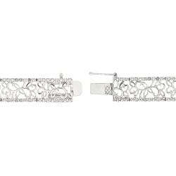 DB Designs Sterling Silver 1/2ct TDW White Diamond Floral Bracelet (I-J, 12-13)