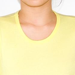 American Apparel Women's XL Baby Rib Long-sleeve Lemon Tee