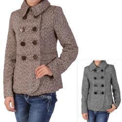Ci Sono by Journee Junior's Double-breasted Tweed Coat