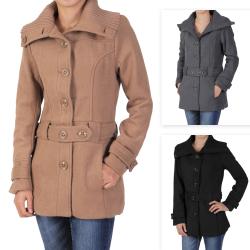 Ci Sono by Journee Junior's Large Collar Accent Button-front Coat