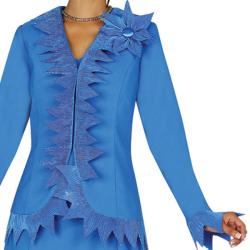 Divine Apparel Ornamental Self Flower Jacket Dress
