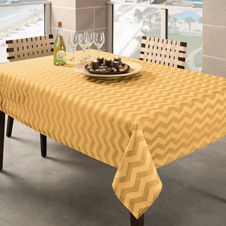 Benson Mills Yellow Zig Zag Indoor/ Outdoor Tablecloth