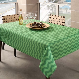 Benson Mills Green Zig Zag Indoor/ Outdoor Tablecloth