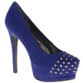 Fahrenheit Women's 'Daisy-11' Studded Toe Platform Pumps